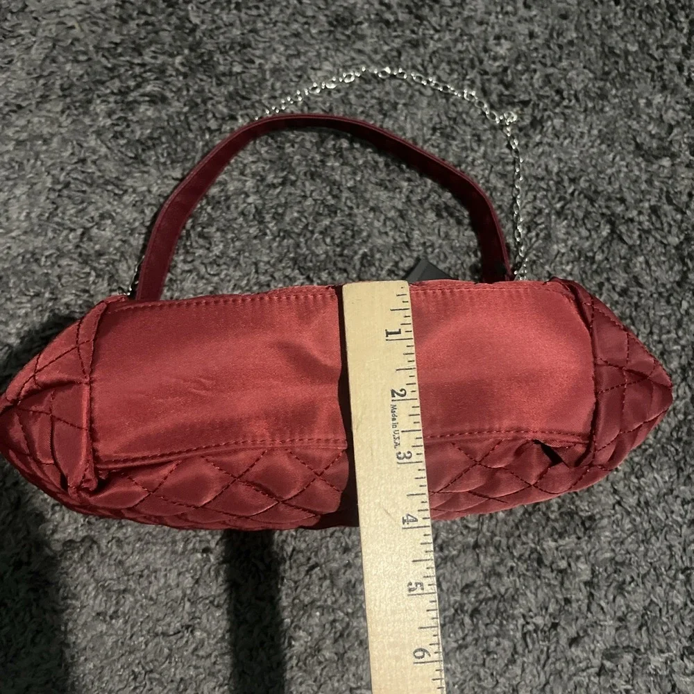 Julia Buxton Quilted Hobo With Chain‎ Strap Oxblood Burgundy Purse